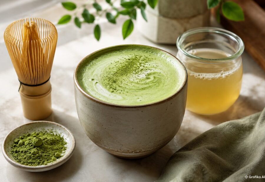 Bone broth matcha: dlaczego do matchy zaczęto dodawać bulion kostny, jak dobrać proporcje bez zdominowania smaku herbaty i ile białka faktycznie trafia do kubka