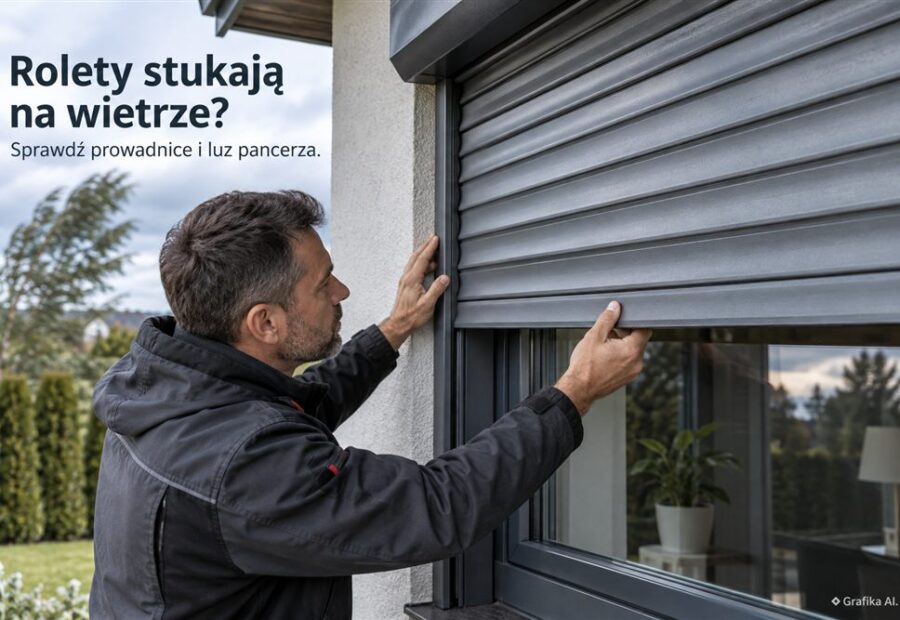 Rolety zewnętrzne stukają na wietrze – jak sprawdzić prowadnice, wieszaki i luz pancerza?